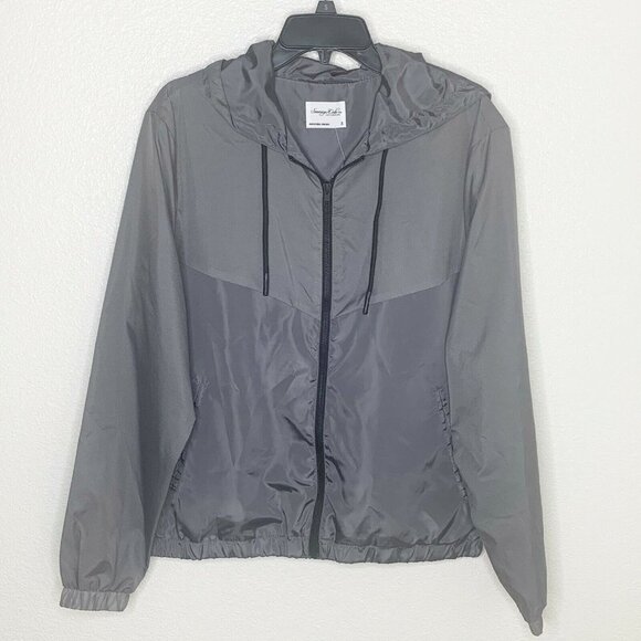 Sovereign Code NWT $98 Men's Charcoal Gray Hooded Windbreaker Jacket - Picture 3 of 6
